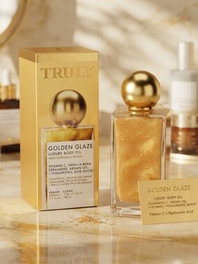 TRULY Golden Glaze Luxury Body Oil — Shimmering Gold
